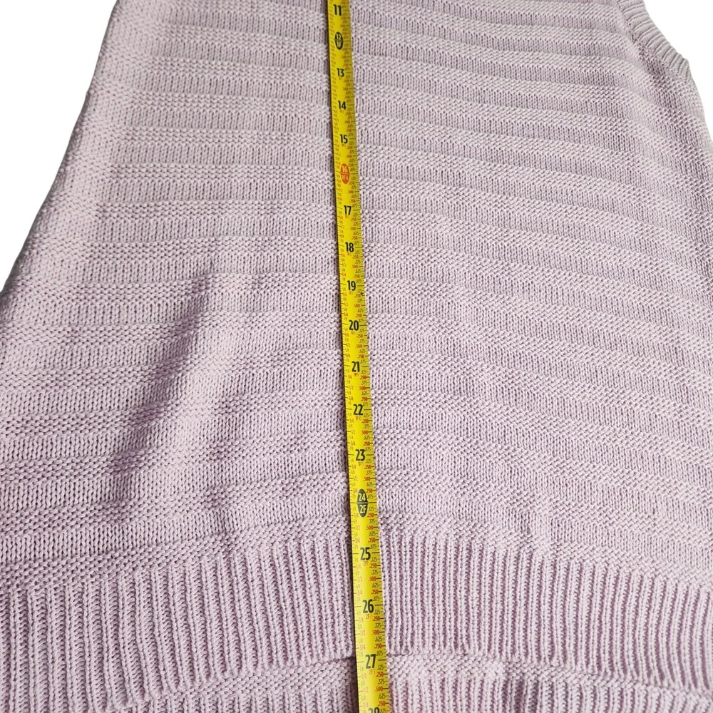 Wonderly‎ Lilac Boho Knit Sleeveless Sweater Vest Tank Top Women L spring layer
